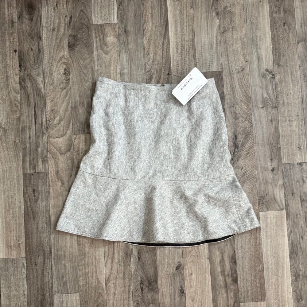 Rag & Bone wool ruffle detail light gray skirt